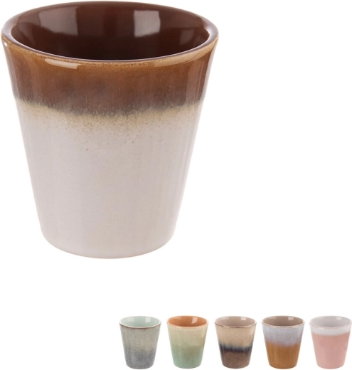 Ceașcă de espresso din gresie 0,1 l fără toartă (mix de glazuri)
