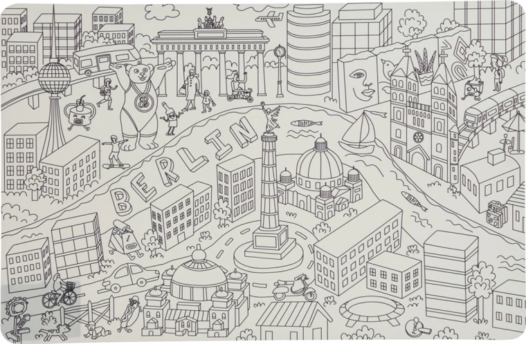 Suport de masă din plastic Orașe 43,5 × 28,5 cm, mix 4 modele