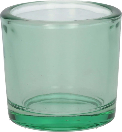 Suport pentru lumânare tip pastilă Espen verde transparent 6,5 × 6 cm