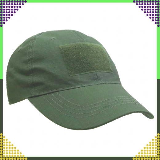 Șapcă tactică militară tip baseball cu panouri Velcro (arici), verde
