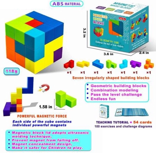 Seturi de construcție magnetice Magnetic Cubes – set de 7 cuburi