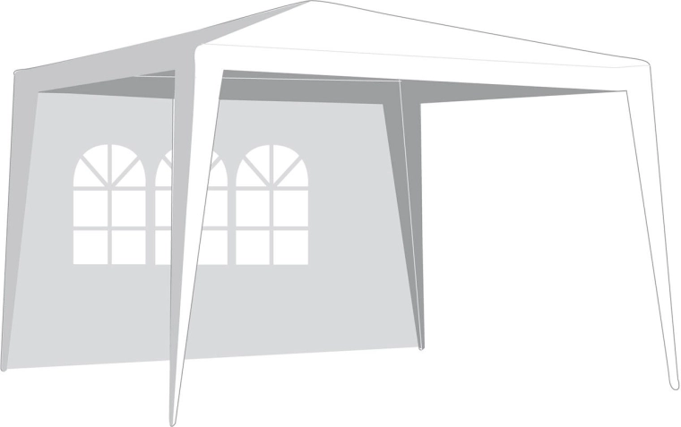 Perete lateral pentru foișor 3 × 3 m cu fereastră, alb, 295 × 190 cm