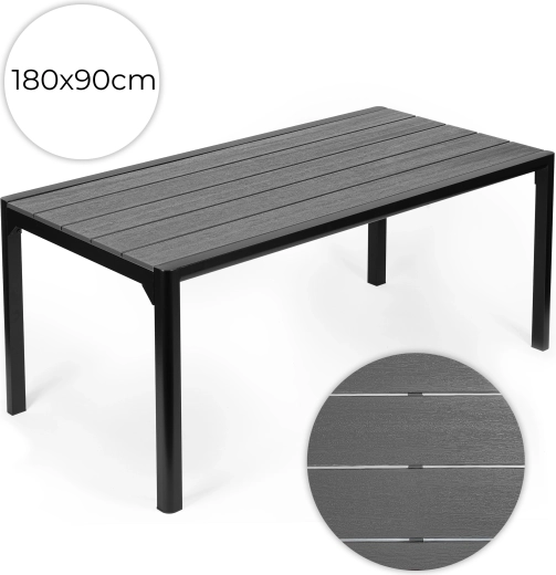 MultiGarden masă de grădină 180 × 90 cm cu blat în decor de lemn gri
