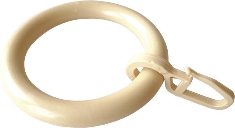 Inele pentru perdele cu cârlig, bej (10 buc.)