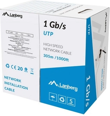 Cablu LAN UTP 1Gb/s 305m CCA negru