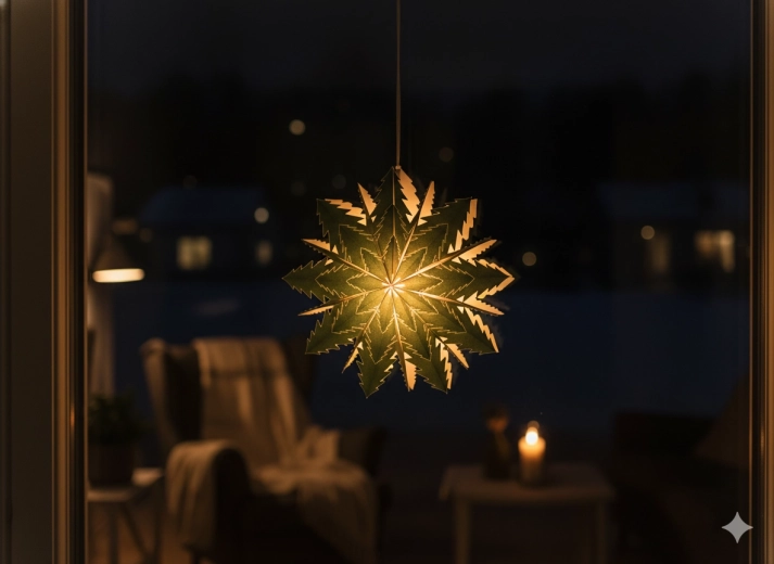 Stea din hârtie cu două straturi 50 cm verde