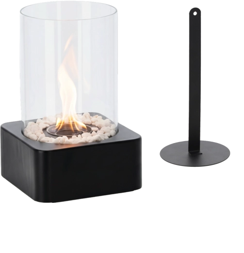 Șemineu bio de masă 16 × 16 × 26 cm, negru