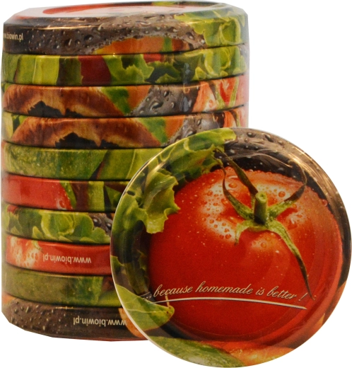 Capace TWIST 66 cu decor de legume, set 10 buc.