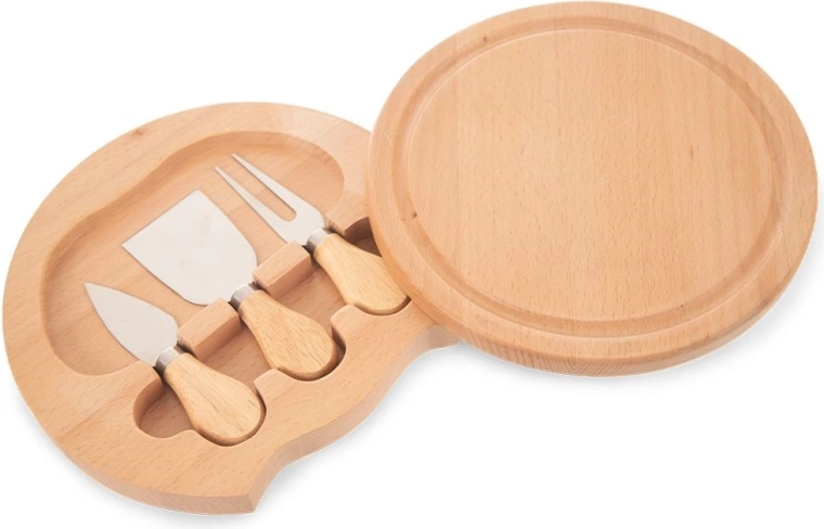 Placă de brânzeturi din lemn extensibilă cu set de 4 cuțite ORION