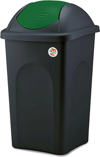 Coș de gunoi basculant MULTIPAT 60 l, negru-verde