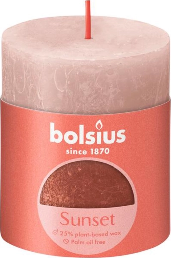 Lumânare rustică 80 × 68 mm roz/chihlimbar