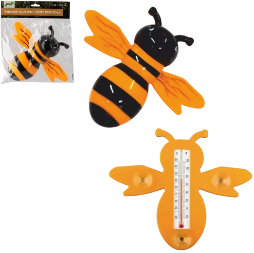 Termometru de exterior în formă de albină cu ventuze 23 × 19,5 cm