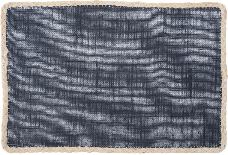 Suport de masă dreptunghiular 45 × 30 cm, albastru închis cu margine bej