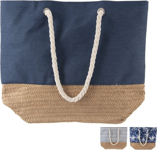 Geantă de plajă din bumbac și iută 47 × 16 cm (mix)