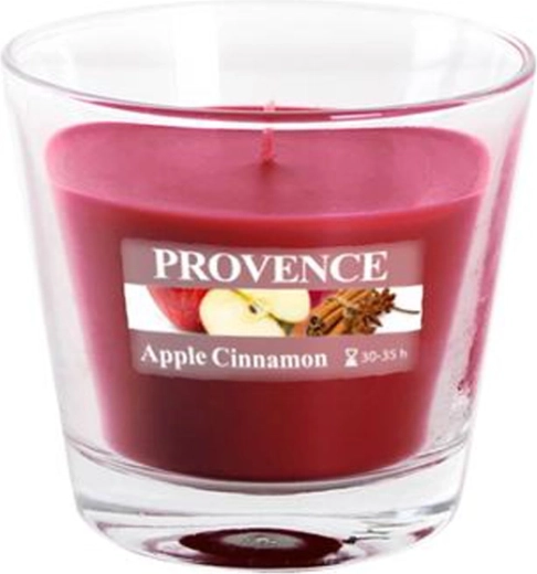 Lumânare parfumată în pahar Provence măr și scorțișoară 35 de ore