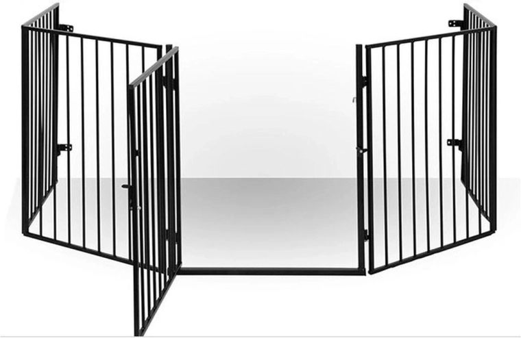 Barieră de siguranță pentru șemineu 76 × 300 cm din oțel