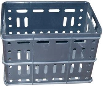 Ladă de plastic înaltă 60 × 40 × 42 cm, neagră, capacitate 30 kg