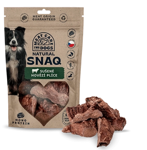 Plămâni de vită uscați pentru câini 200 g DOG SNAQ