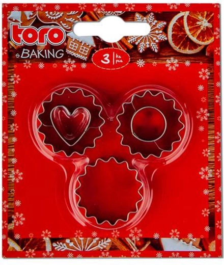 Set de forme pentru tăiat prăjituri – cerc zimțat, 3 bucăți TORO