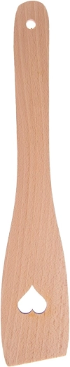 Spatulă din lemn dreaptă 30 cm cu motiv inimă