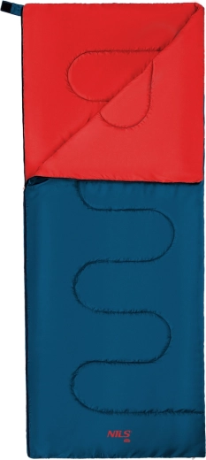 Sac de dormit tip pătură NILS Camp roșu-albastru