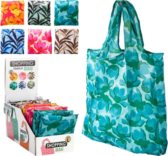 Geantă de cumpărături pliabilă 40 × 56 cm din poliester – mix de modele