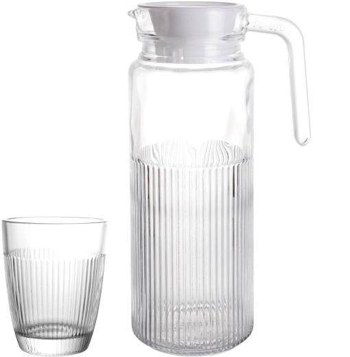 Set 6 pahare 250 ml și carafă 1 l