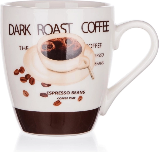 Cană ceramică Espresso 240 ml albă/maro