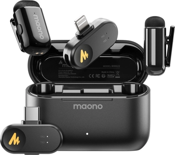 Maono WM622 PBC2 microfon wireless pentru iPhone/iPad cu husă de încărcare