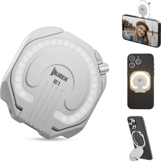 Wuben E1 lumină inelară magnetică albă pentru telefon 300 lm