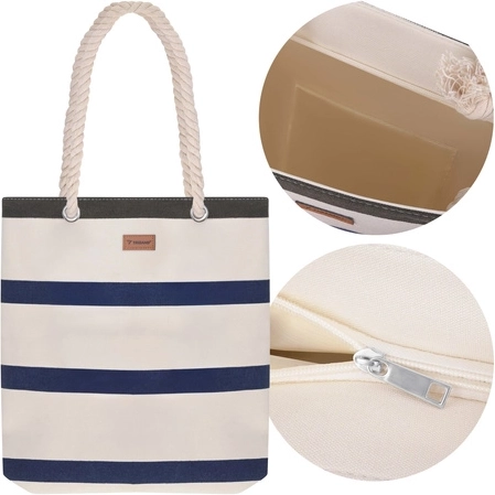 Geantă de plajă și picnic TRIZAND 18 l cu mânere din frânghie