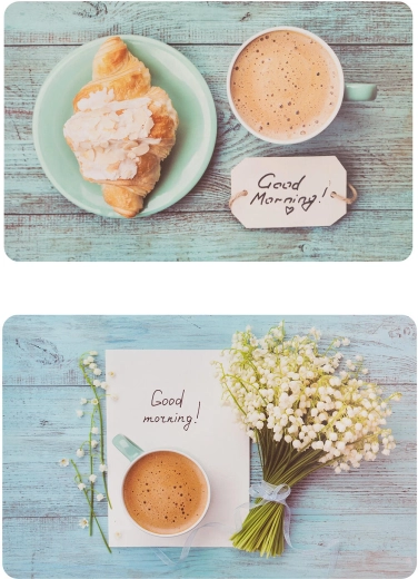 Set de suporturi de masă din plastic Good Morning 43 × 28 cm, mix de decoruri