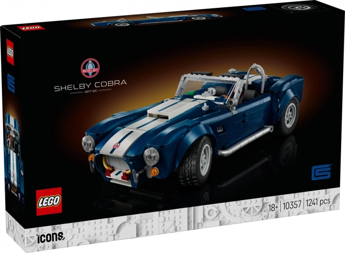 lego icons shelby cobra 427 s/c set de construit pentru adulți