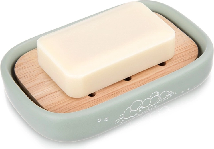 Săpunieră GREENISH cu rezervor și insert din bambus