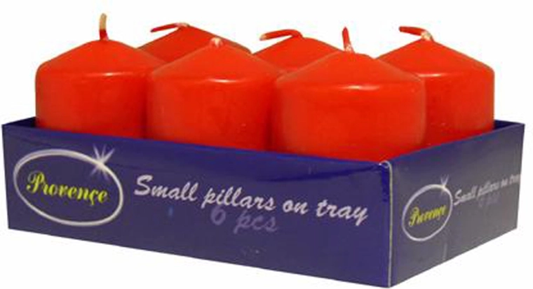 Set de lumânări cilindrice roșii 6 buc 3,8 × 5,5 cm