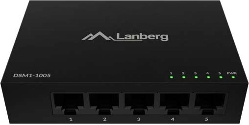 Switch desktop gigabit neadministrabil 5× RJ‑45, șasiu metalic, 12 V