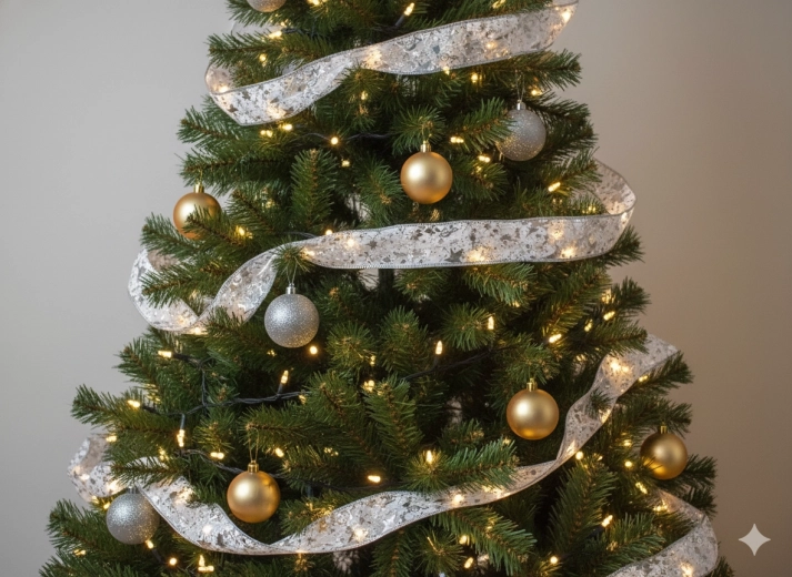 Panglică LED de Crăciun cu lumină albă caldă, 50 LED, pe baterii