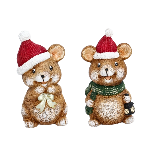 Figurină decorativă de Crăciun cu hamster - 1 bucată