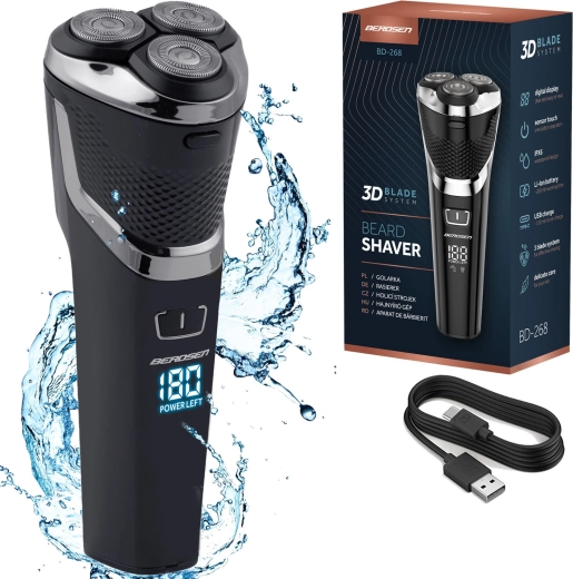 Aparat de ras electric rotativ BERDSEN negru