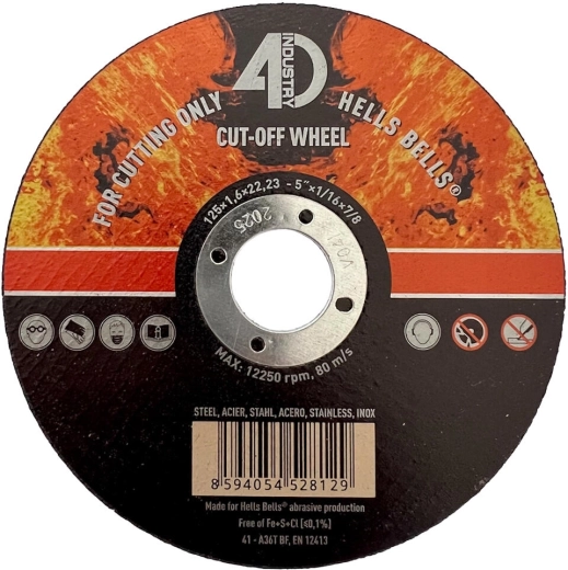 Disc de tăiere pentru oțel și inox 125 × 1,6 × 22,2 mm