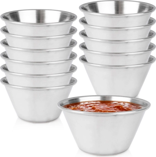 Boluri din oțel inoxidabil pentru dipuri Vilde 90 ml, 12 buc.