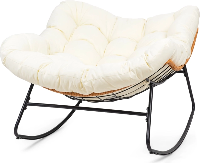 Fotoliu balansoar XL în stil scandinav – bej