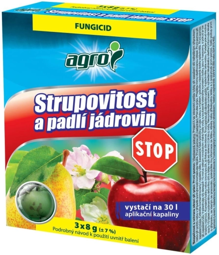 STOP rapăn și făinare la sâmburoase 3×8 g – fungicid sistemic