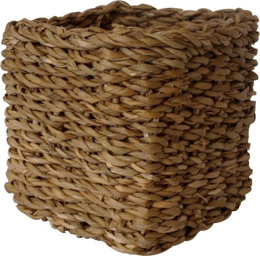 Coș dreptunghiular înalt din iarbă de mare 22 × 22 × 17 cm