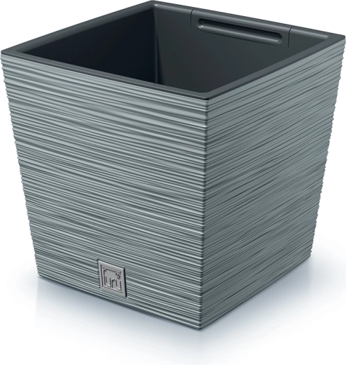 Ghiveci Furu Square Low 24 cm – gri beton