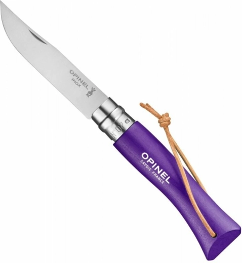 Cuțit pliabil de buzunar OPINEL N°07 Trekking mov, lemn de fag, 8 cm