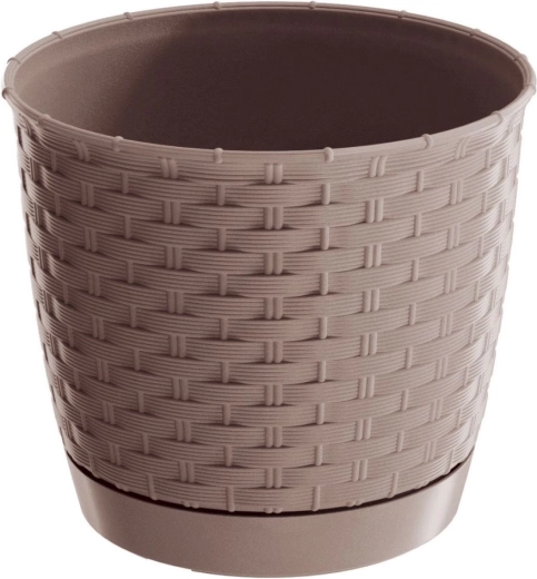 Ghiveci Ratolla Round 25 cm mocca cu farfurioară