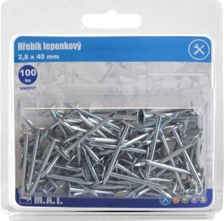Cuie pentru carton asfaltat 40 × 2,8 mm zincate (100 buc.)