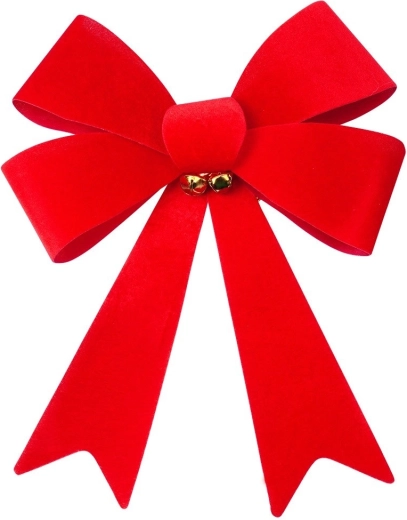 Fundă decorativă de Crăciun din catifea, 35 × 46 cm, cu clopoței aurii