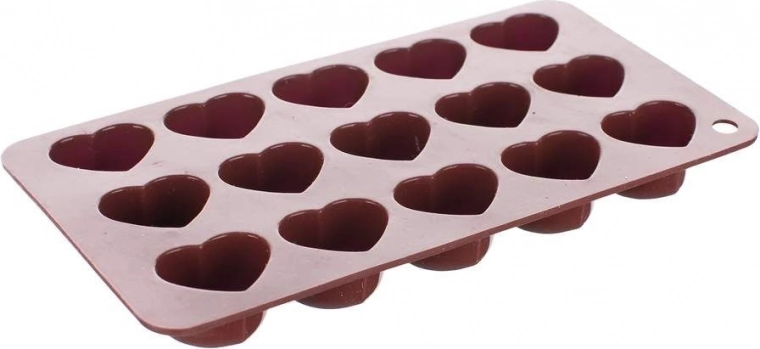 Formă din silicon pentru 15 inimioare